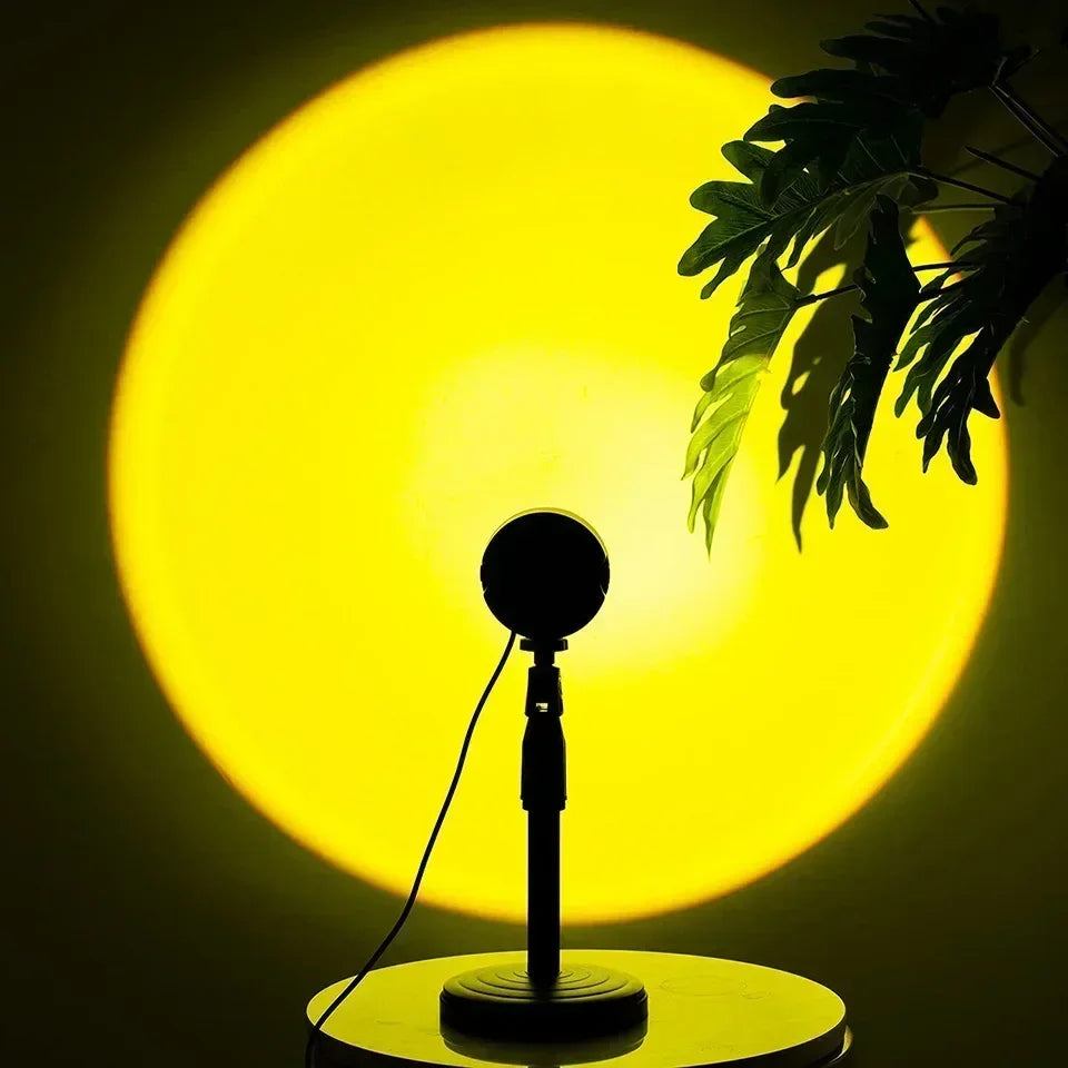 VitalGlowDesign™ Sunset Lamp LED, Telecomando, 16 Colori, 360°, 4 Modalità per Foto Social